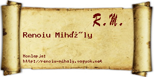 Renoiu Mihály névjegykártya